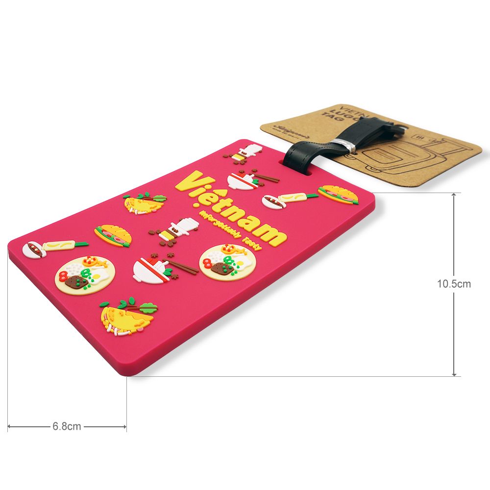 Thẻ Treo Hành Lý (Luggage Tag) Saigonir Hình Món Ăn Việt Nam Quà Lưu Niệm Việt Nam