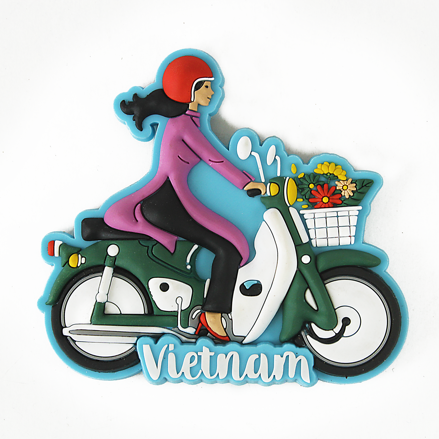 Nam Châm Hít Tủ Lạnh Saigonir Hình Cô Gái Áo Dài Xe Máy Qùa Lưu Niệm Việt Nam