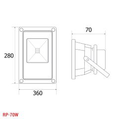  LED Pha 70W (Ánh Sáng Vàng) 