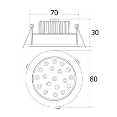  LED Downlight RD87 3W (Ánh Sáng Trắng) 