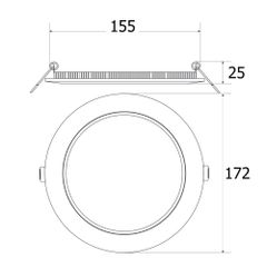  LED Panel Mỏng RUR172 12W (Ánh Sáng Trắng) 