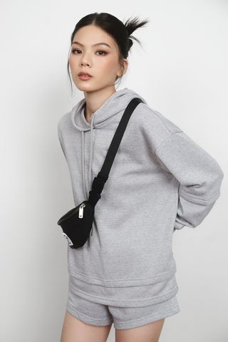 Áo hoodie rộng thun có nón