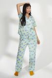 Bộ Pyjama dài suông cotton in họa tiết