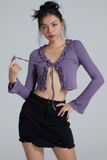 Áo croptop ôm thun bèo cột nơ