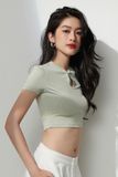 Áo thun croptop cổ trụ