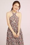 Đầm xòe cotton cut-out in hoa