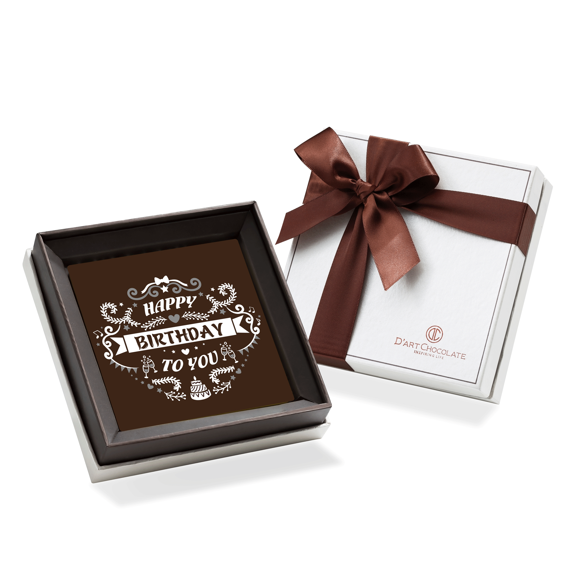 CD-HB 003 - HỘP SOCOLA NGHỆ THUẬT HAPPY BIRTHDAY 10X10CM