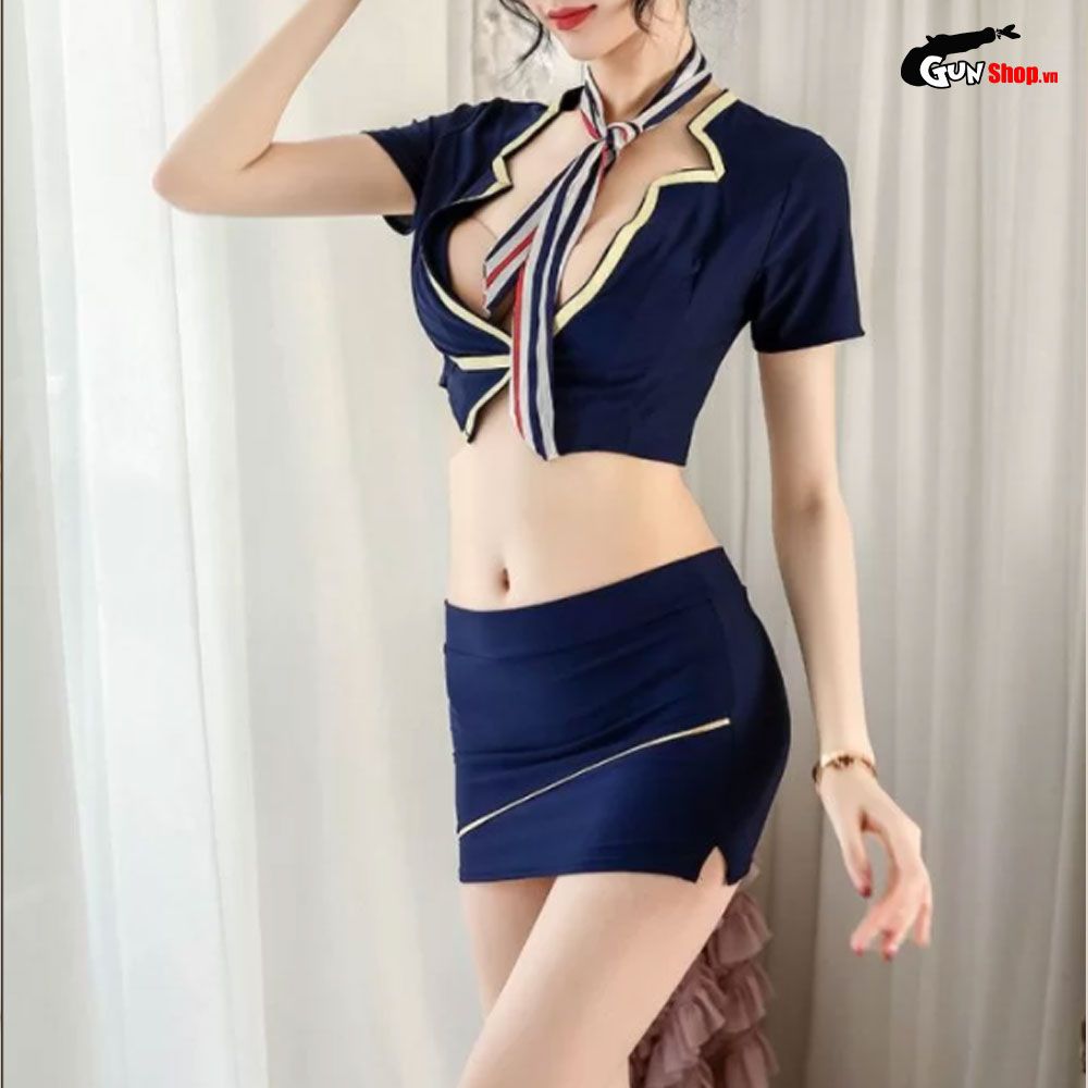 Thời trang sexy cosplay tiếp viên hàng không màu đen TV05