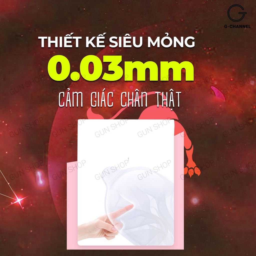 Bao cao su Ropockon Cung Sư Tử - Mỏng 0.03mm, hương dâu - Hộp 12 cái