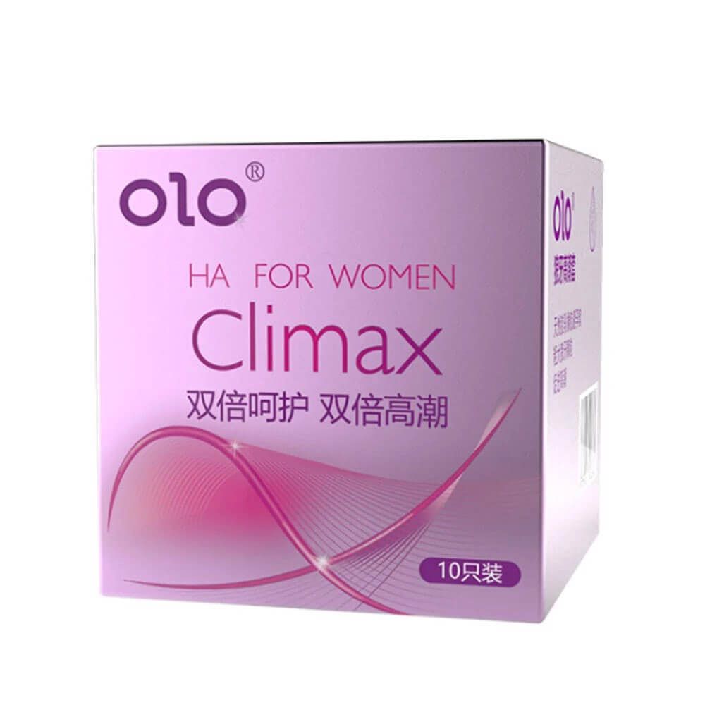 Bao cao su OLO 0.01 Climax Ha For Women - Siêu mỏng, dưỡng ẩm, gai li ti - Hộp 10 cái