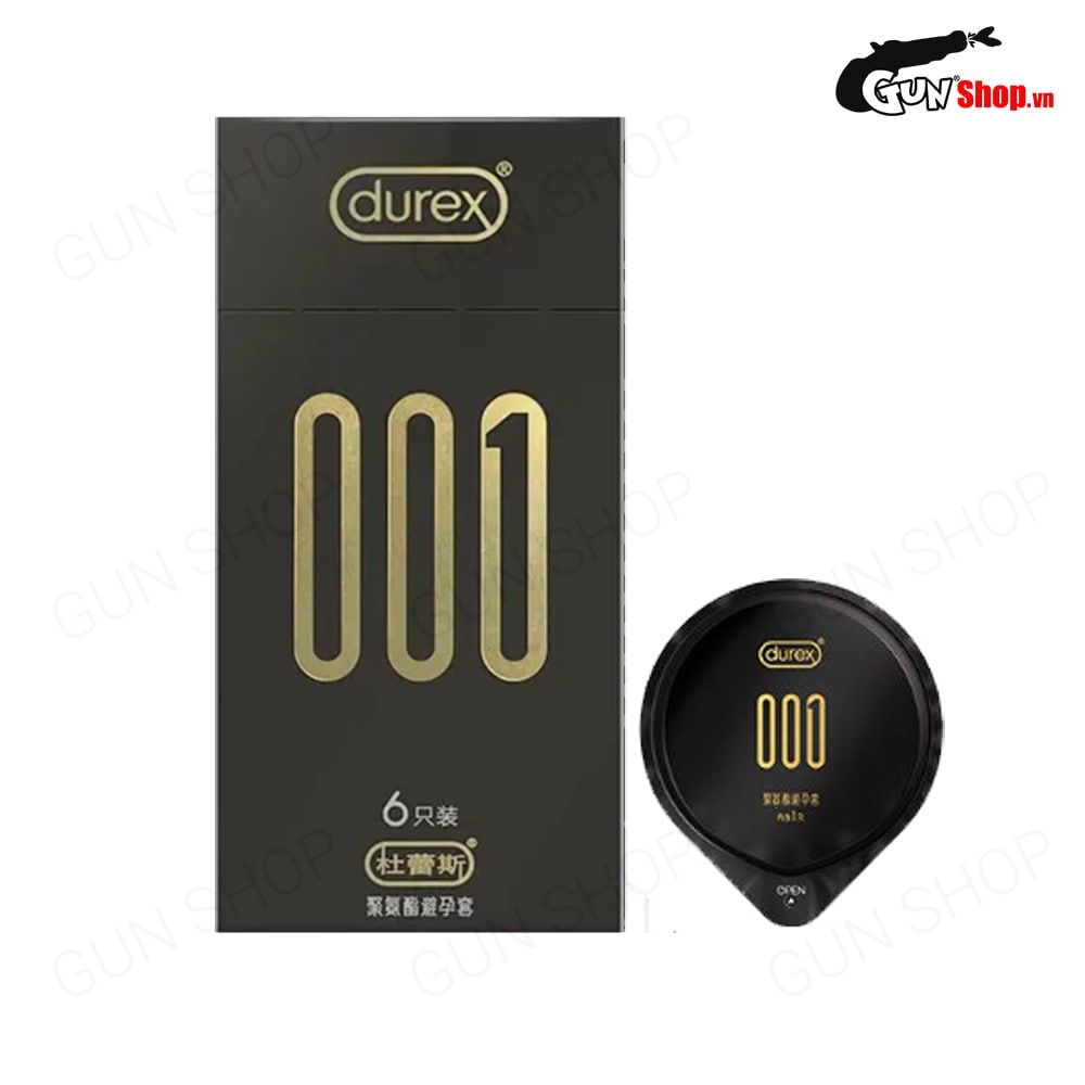 Bao cao su Durex 001 - Siêu mỏng, 54mm - Hộp 6 cái