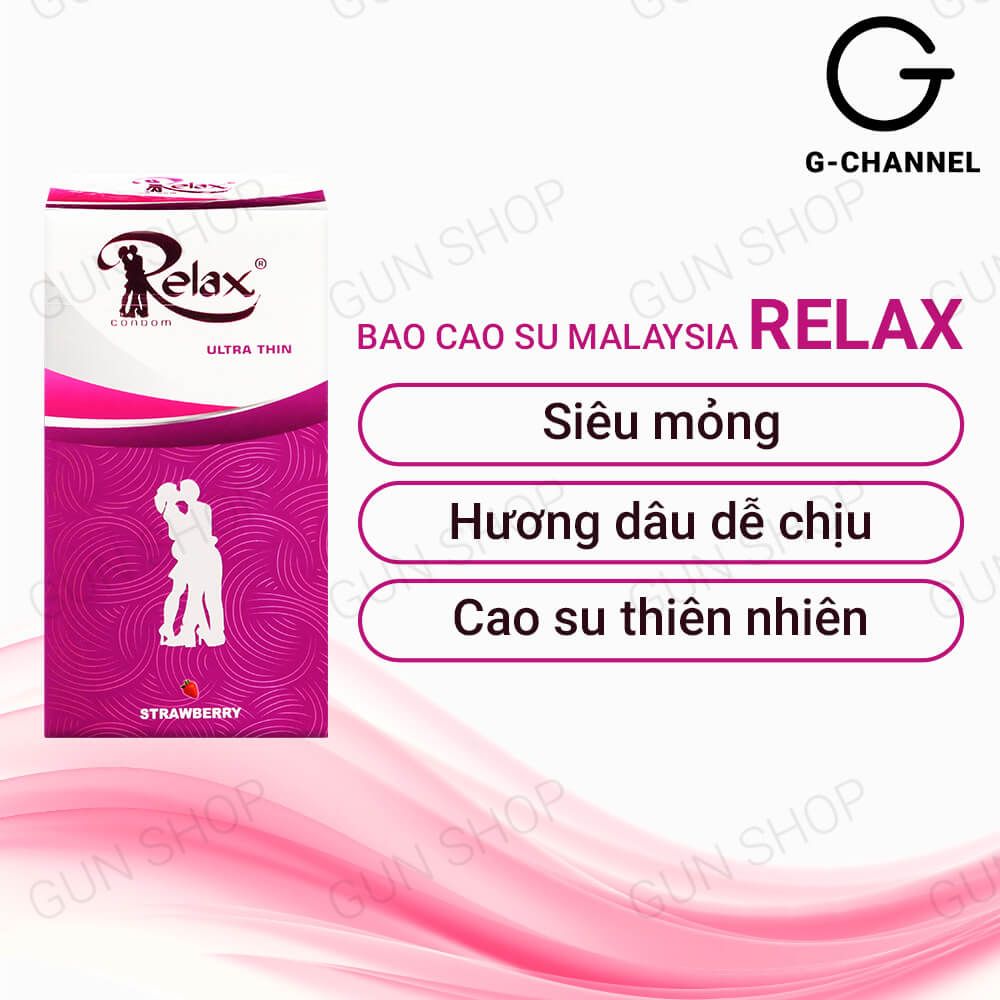 Bao cao su Relax - Hương dâu - Hộp 12 cái