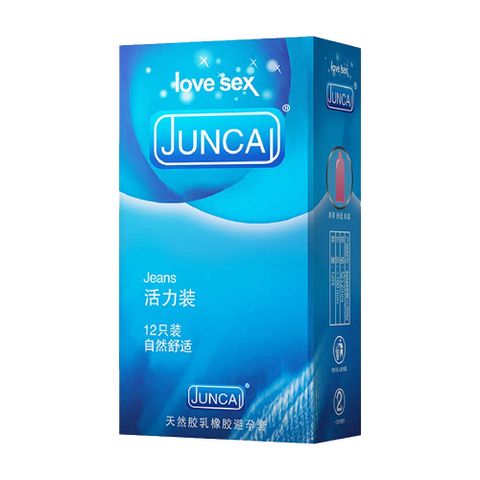 Bao cao su Juncai Jeans - Siêu mỏng, nhiều gel bôi trơn - Hộp 12 cái