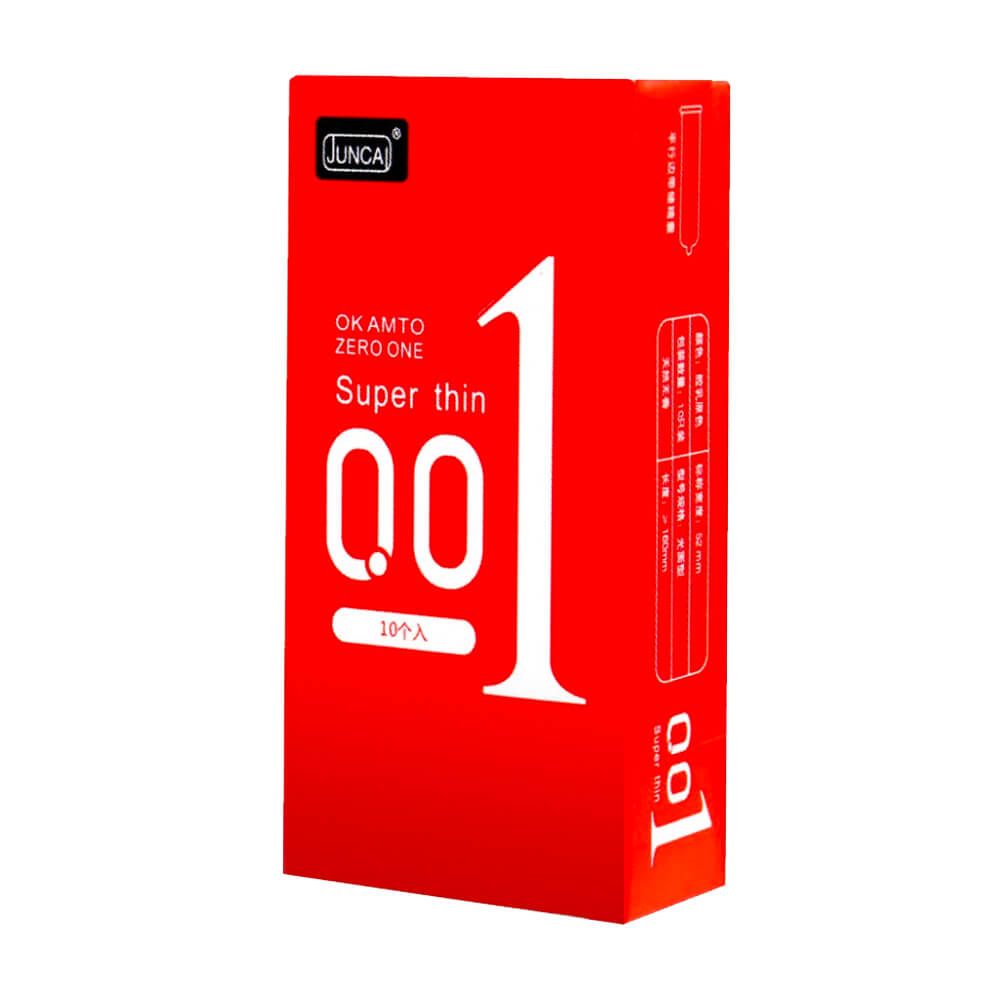 Bao cao su Juncai 001 Okamto Superthin Red - Siêu mỏng, hương vani - Hộp 10 cái