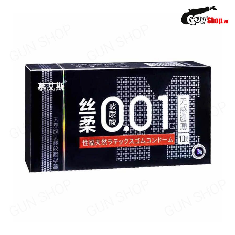 Bao cao su Muaisi 0.01 Đen - Siêu mỏng 0.01mm - Hộp 10 cái