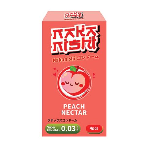 Bao cao su Nakanishi - Siêu mỏng 0.03mm - Hương Đào - Hộp 4 cái