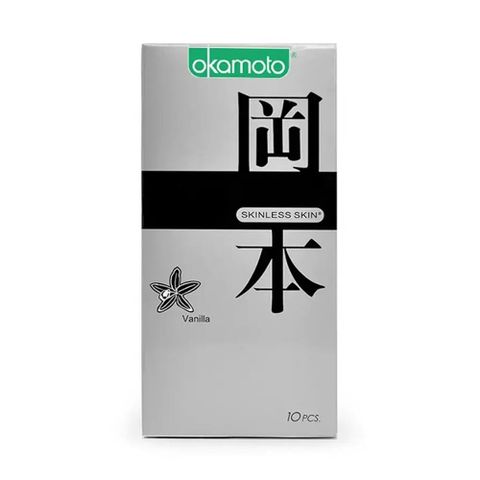 Bao cao su Okamoto Skinless Skin Vanilla - Hương vani, mềm mại - Hộp 10 cái