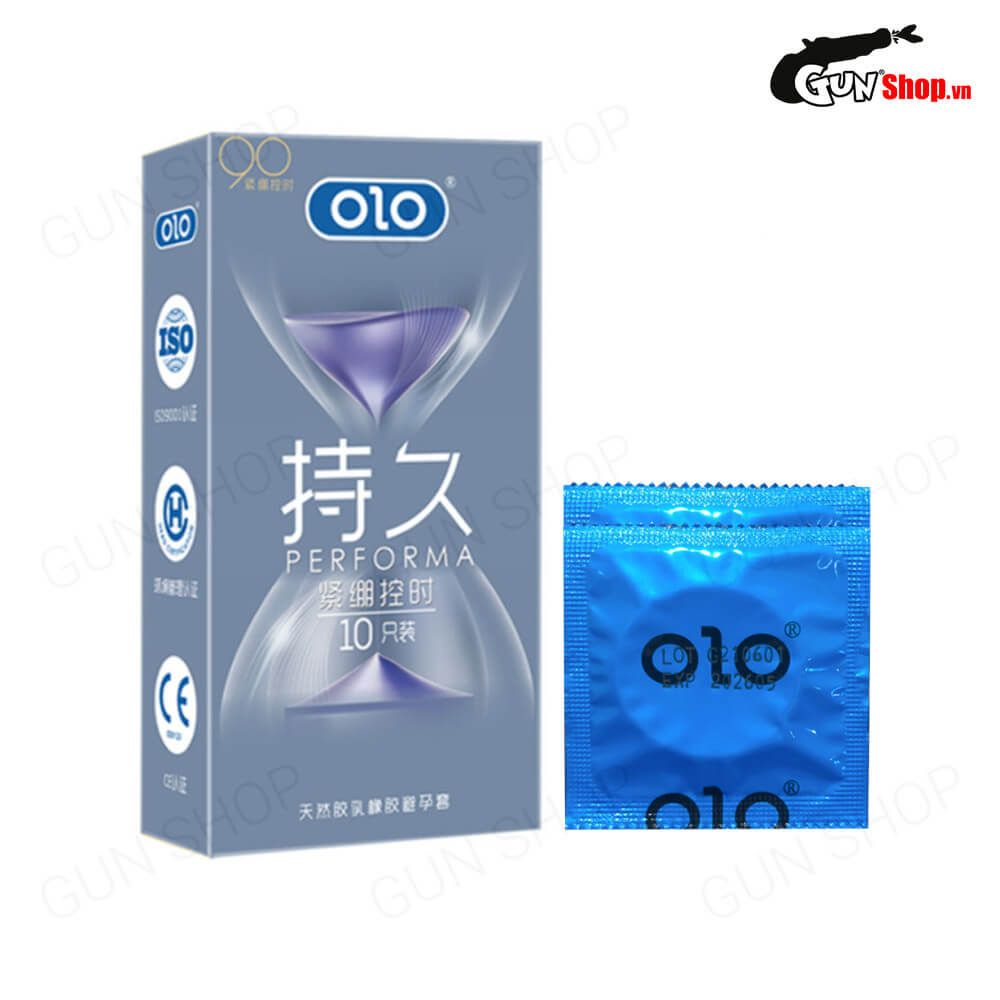 Bao cao su OLO 0.01 Đồng Hồ Xanh - Kéo dài thời gian, hương vani - Hộp 10 cái