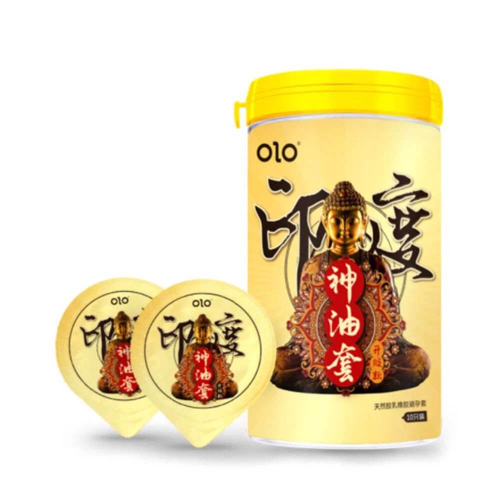 Bao cao su OLO 0.01 Ống Phật Tròn Performa - Gân gai, siêu mỏng, kéo dài thời gian - Hộp 10 cái