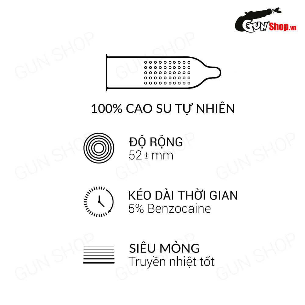 Bao cao su OLO 0.01 Ống Phật Tròn Performa - Gân gai, siêu mỏng, kéo dài thời gian - Hộp 10 cái