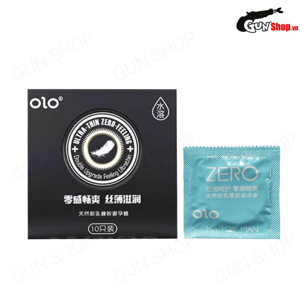 Bao cao su OLO 0.01 Ultrathin Zero Feeling - Siêu mỏng, gai, hương vani - Hộp 10 cái