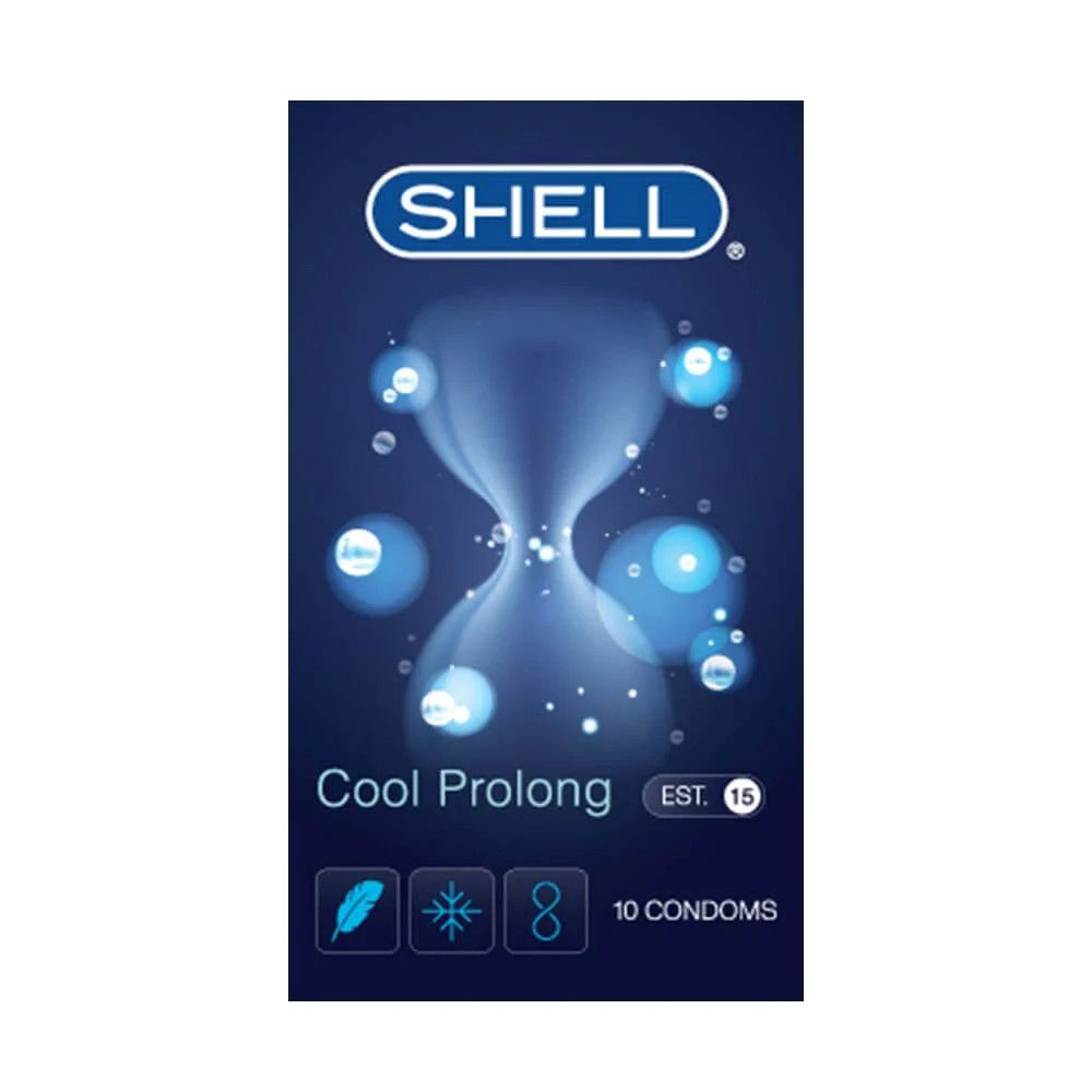 Bao cao su Shell Cool Prolong - Siêu mỏng, kéo dài thời gian, bạc hà mát lạnh - Hộp 10 cái