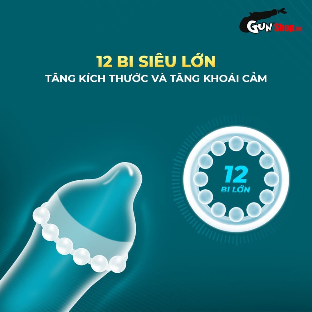 Bao cao su Shell Dino Apato - Hộp 1 vòng 12 bi lớn + 1 bao Shell Performax (Hộp 2 cái)