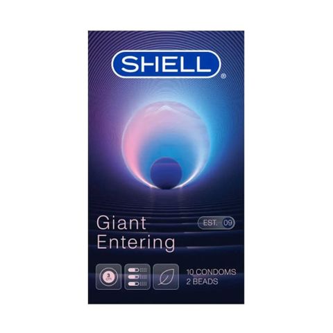 Bao cao su Shell Giant Entering - Gân nổi, bi tăng 3cm - Hộp 10 cái