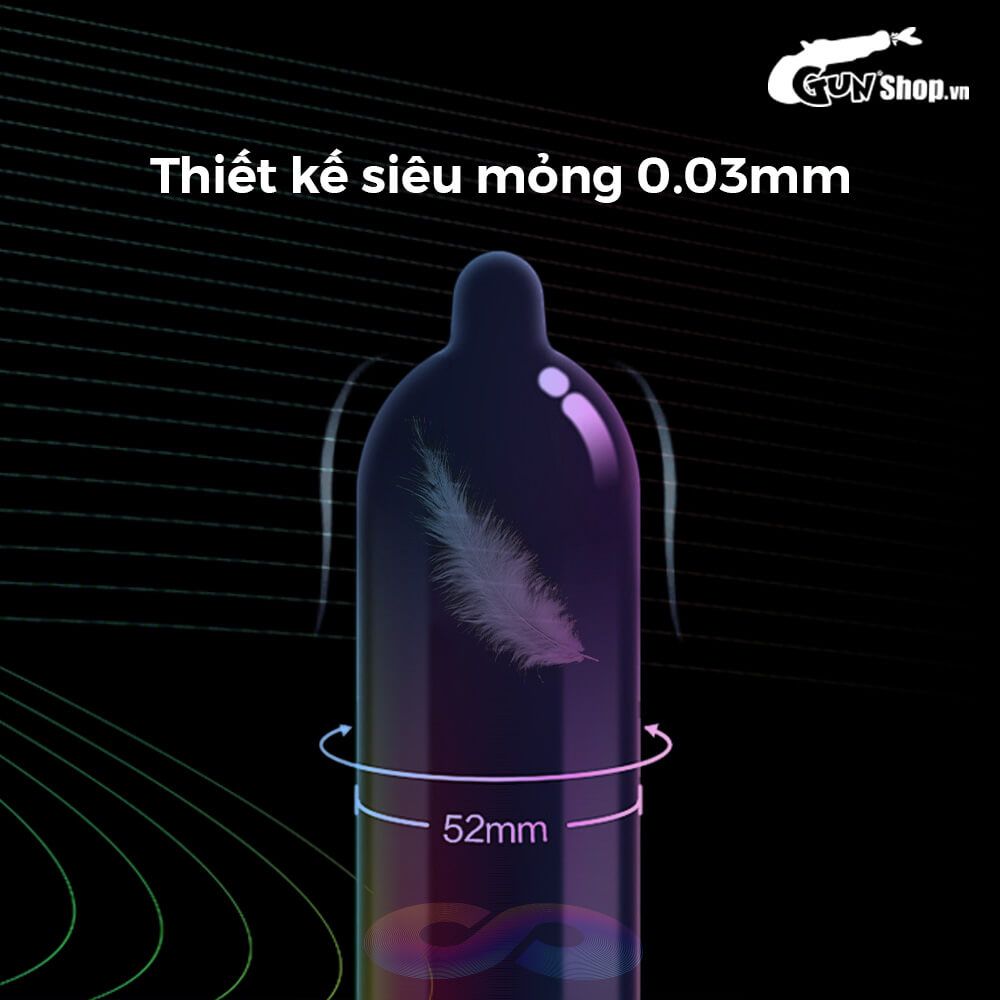 Bao cao su Shell Invisible - Siêu mỏng, chống tuột, kéo dài thời gian - Hộp 10 cái