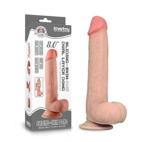 Dương vật giả dính tường Lovetoy Sliding Skin Dong 8.0''