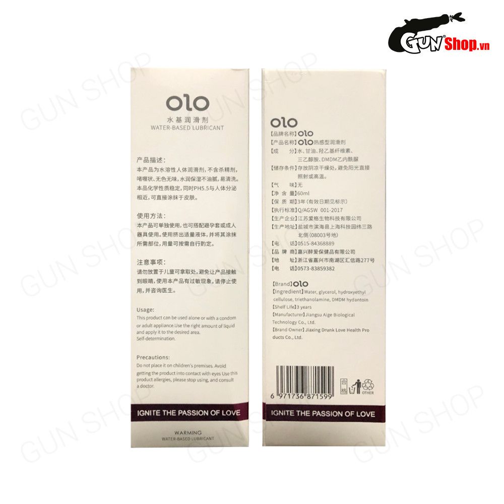 Gel bôi trơn ấm nóng OLO Warming - Chai 60ml