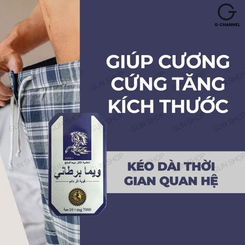 Viên uống hỗ trợ cương dương, tăng cường sinh lý Ngựa Thái - Hộp 10 viên