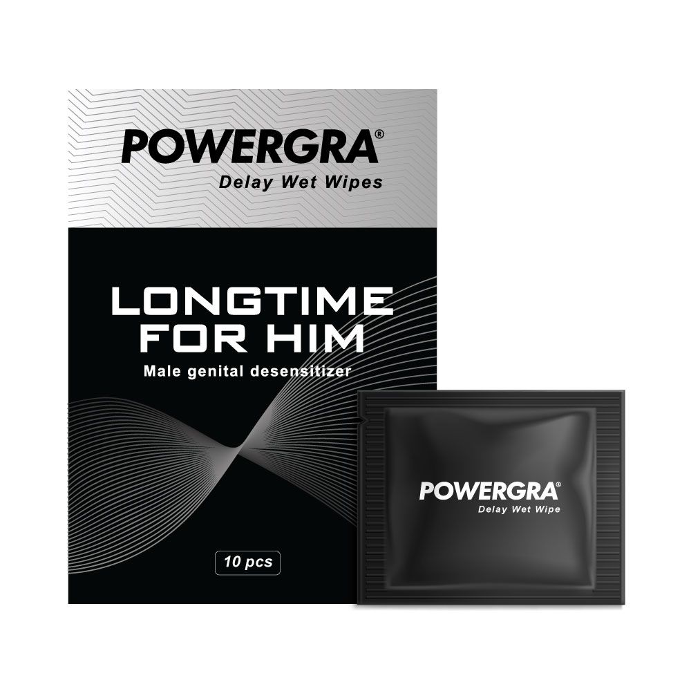 Khăn lau Powergra Delay Wet Wipes kéo dài thời gian - Hộp 10 cái