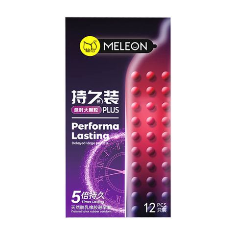 Bao cao su Meleon Performa Lasting 5 Times - Hạt nổi lớn, kéo dài thời gian gấp 5 lần - Hộp 12 cái