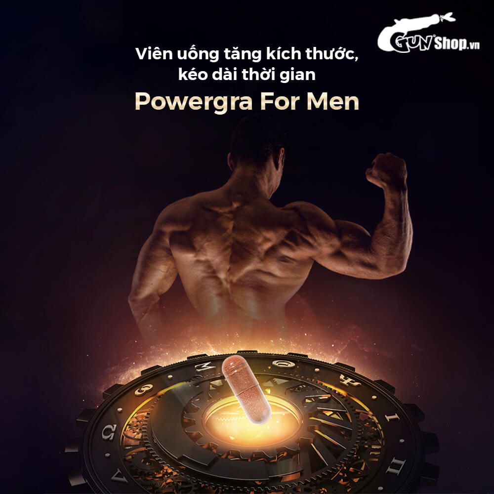 Viên uống tăng kích thước, kéo dài thời gian Powergra For Men (Super Gold Magic) - Hộp 10 viên