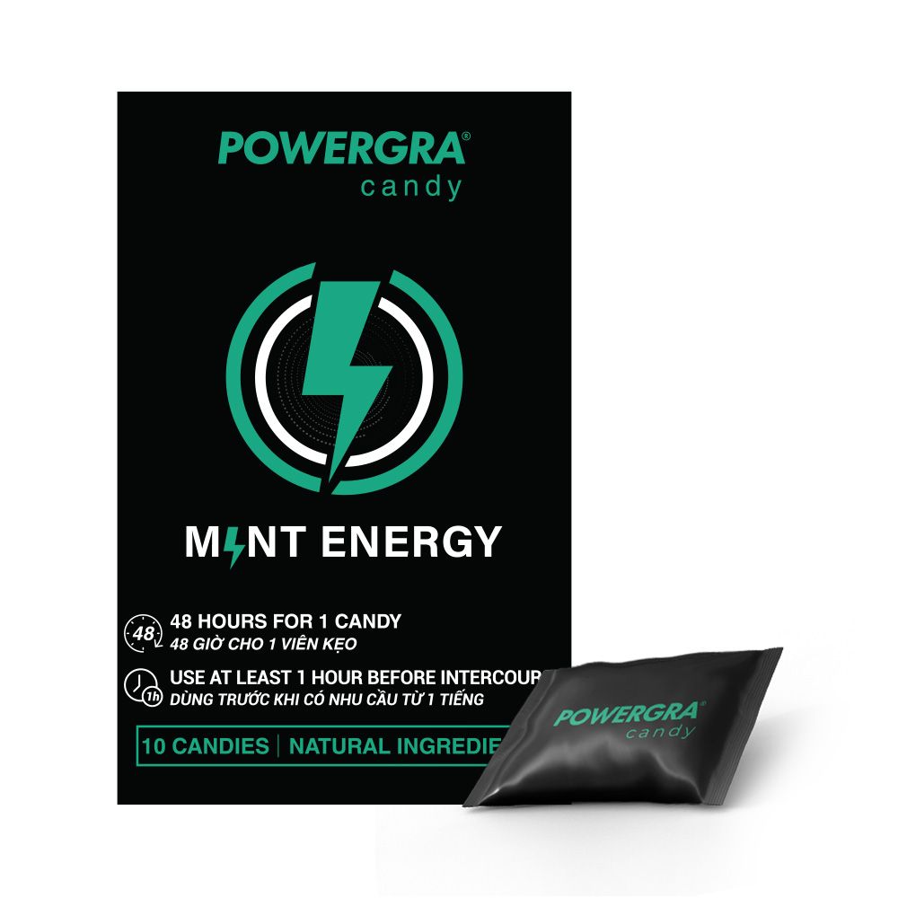 Kẹo bạc hà Powergra Mint Energy tăng cường sinh lý - Hộp 10 viên