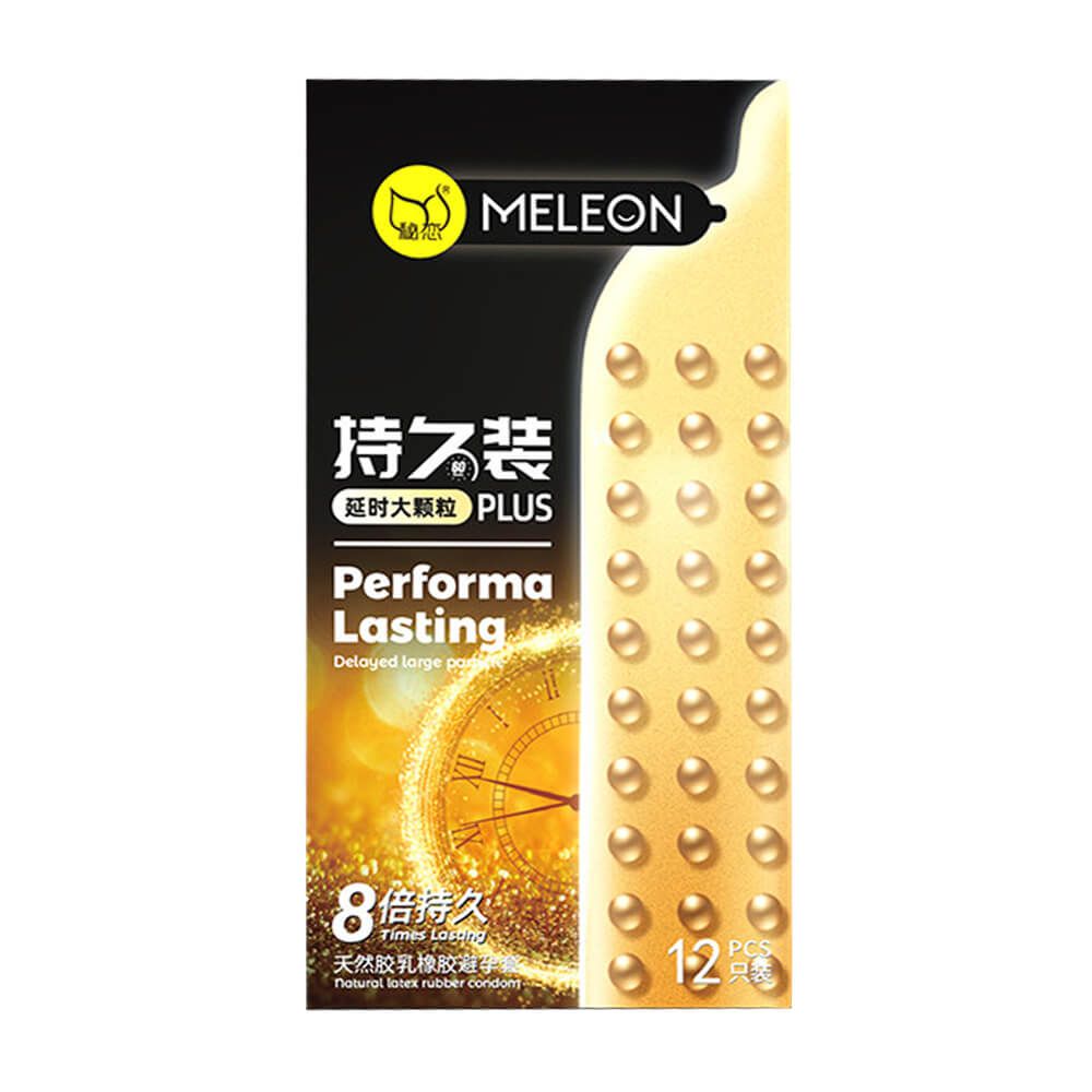 Bao cao su Meleon Performa Lasting 8 Times - Hạt nổi lớn, kéo dài thời gian gấp 8 lần - Hộp 12 cái