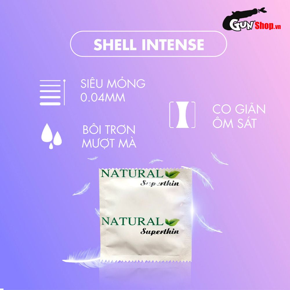 Bao cao su Shell Triple Mix - Siêu mỏng, mát lạnh, gân gai - Hộp 12 cái