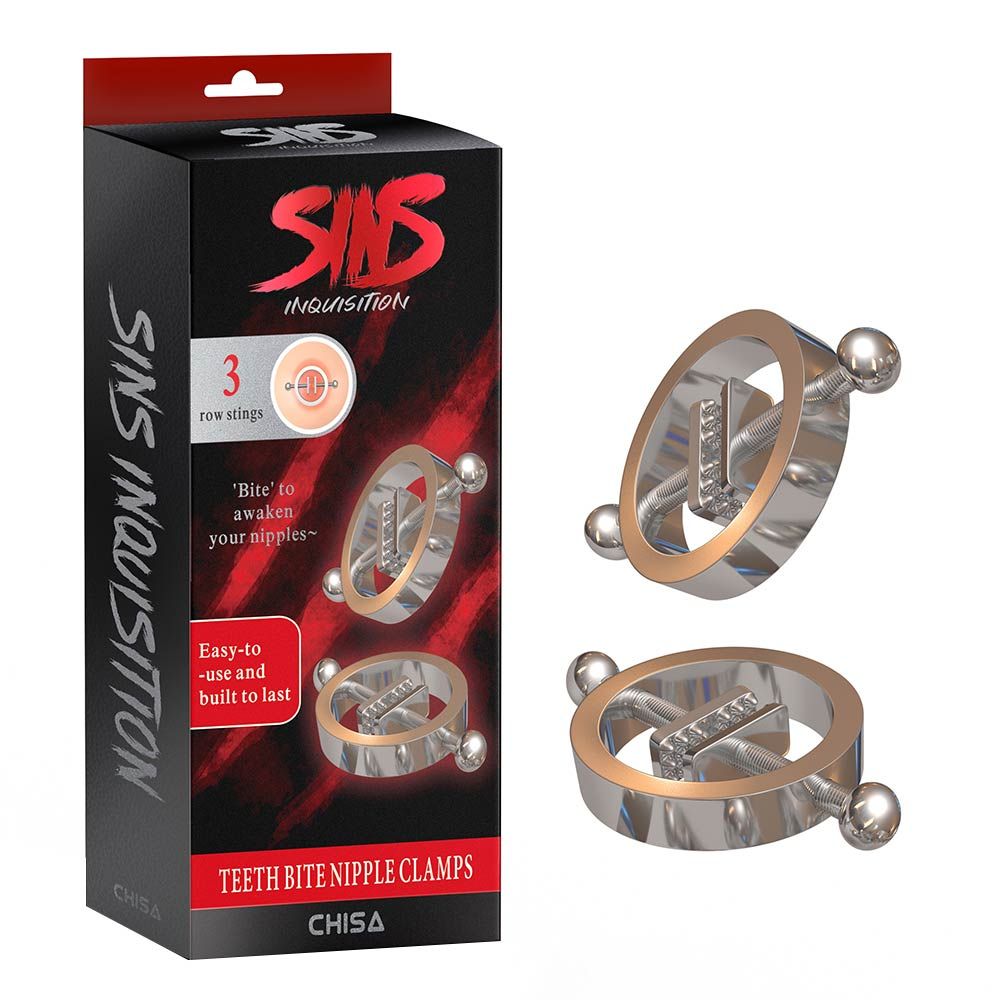 Kẹp vú kích thích đầu ti Chisa Sins Inquisition Teeth Bite Nipple Clamps