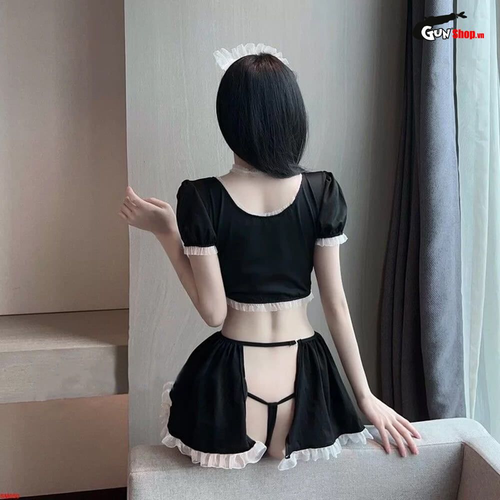 Thời trang sexy cosplay hầu gái nơ ngực HG33