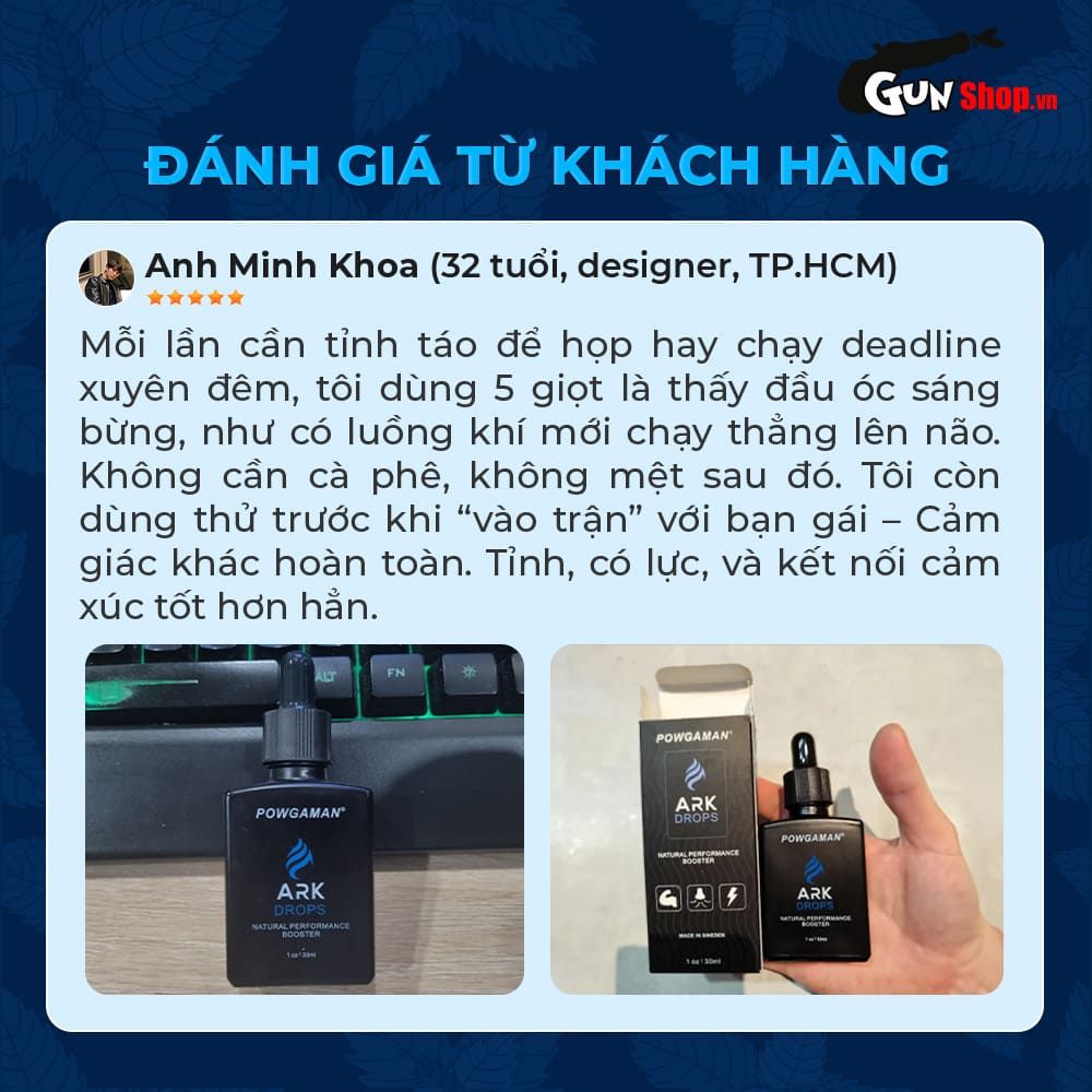 Tinh chất gia tăng cảm xúc Powgaman Ark Drops - Chai 30ml