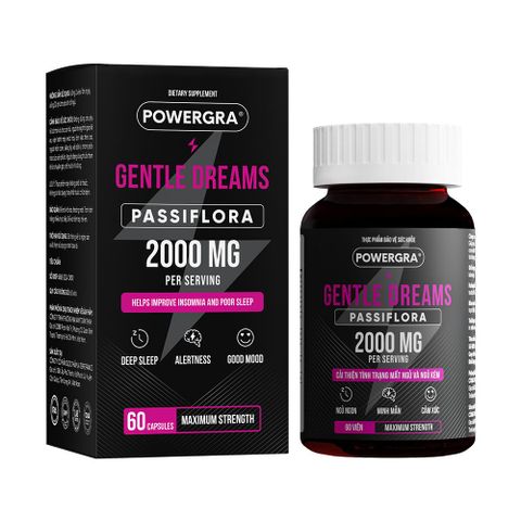 Viên uống cải thiện tình trạng mất ngủ Powegra Gentle Dreams - Hộp 60 viên