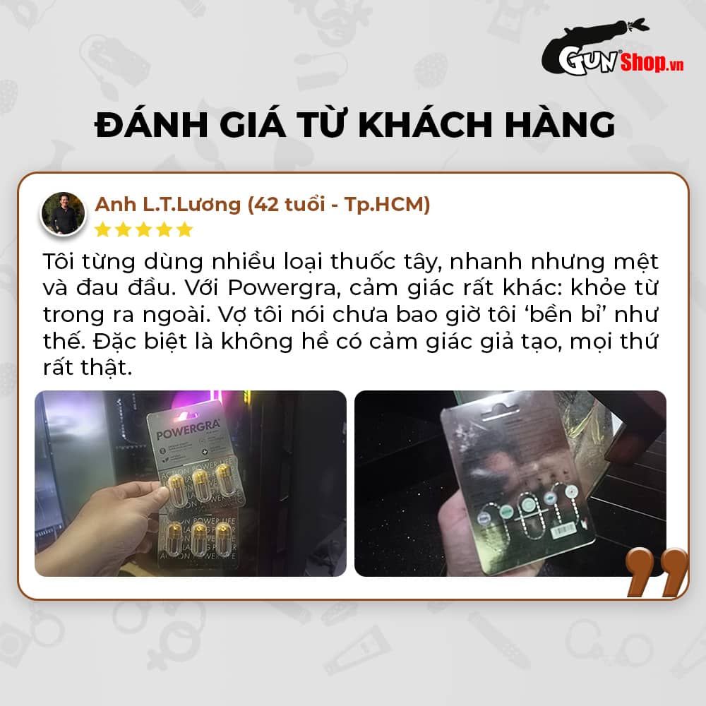 Bộ 2 vỉ 3 viên uống tăng kích thước, kéo dài thời gian Powergra For Men (Super Gold Magic) tặng kèm vỉ 1 viên