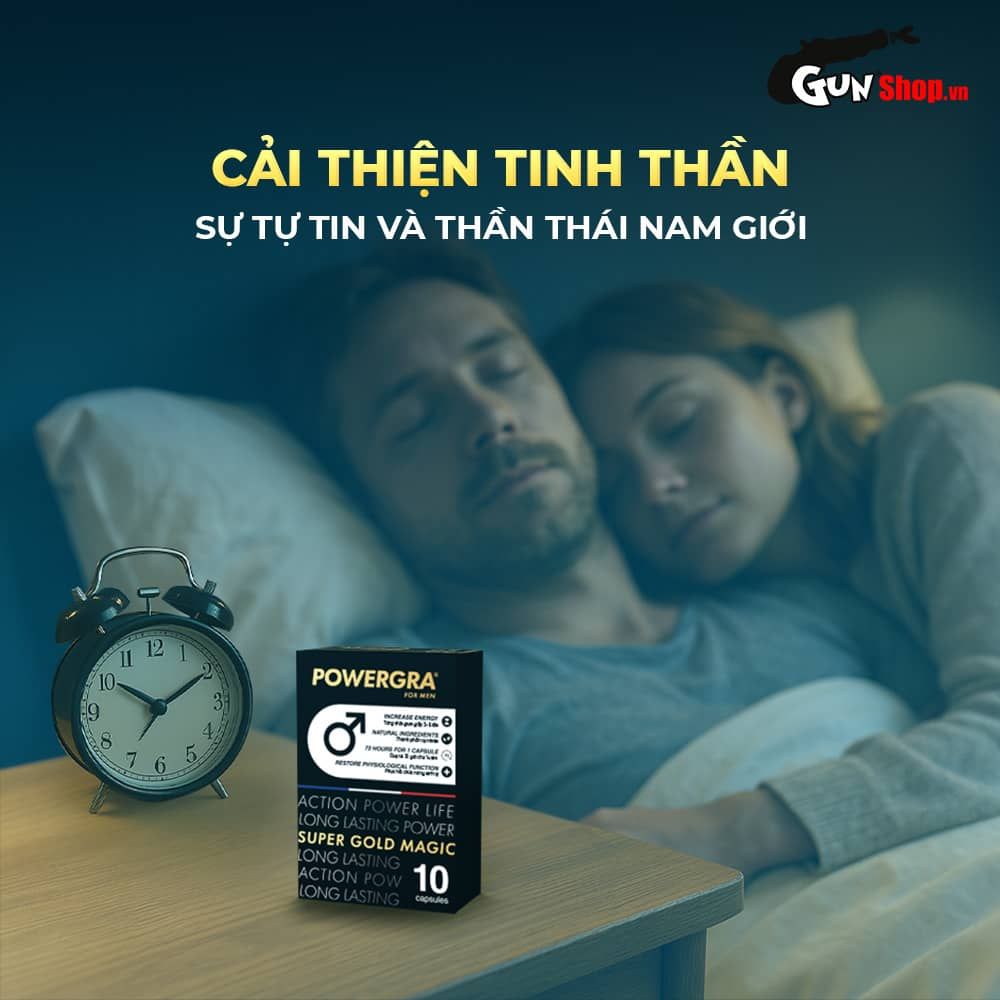 Viên uống tăng kích thước, kéo dài thời gian Powergra For Men (Super Gold Magic) - Hộp 10 viên