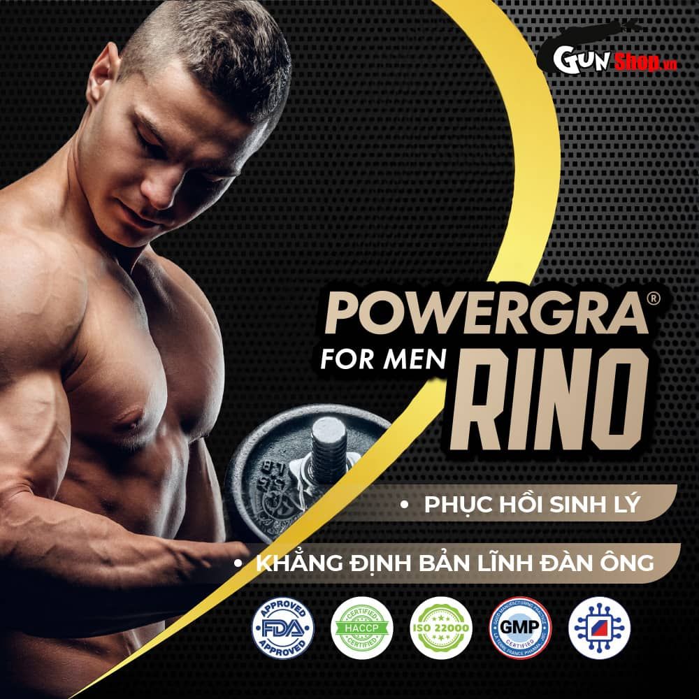 Viên uống phục hồi sinh lý, kéo dài thời gian Powergra For Men Rino - Vỉ 1 viên
