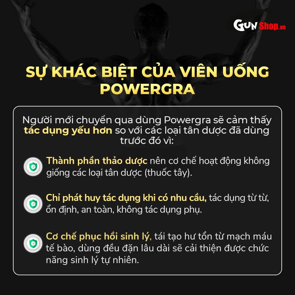Viên uống phục hồi sinh lý, kéo dài thời gian Powergra For Men Rino - Vỉ 1 viên