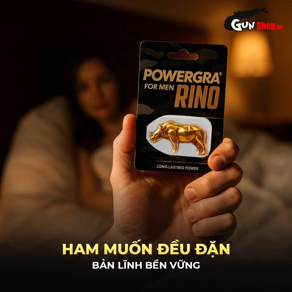 Viên uống phục hồi sinh lý, kéo dài thời gian Powergra For Men Rino - Vỉ 1 viên