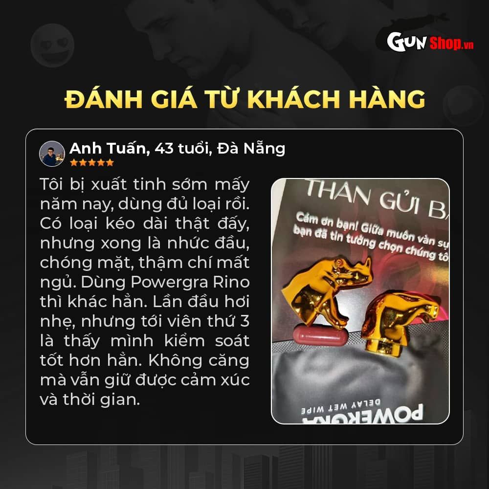 Viên uống phục hồi sinh lý, kéo dài thời gian Powergra For Men Rino - Vỉ 1 viên
