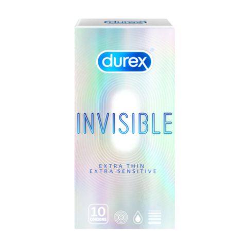 Bao cao su Durex Invisible - Siêu mỏng, mềm mịn - Hộp 10 cái