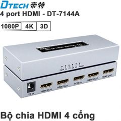 Hub HDMI 1 --> 4 HDMI DTECH Mini 340Mhz 4K x 2K (DT 7144A)